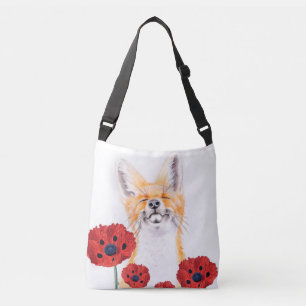 fox and poppies crossbody bag
