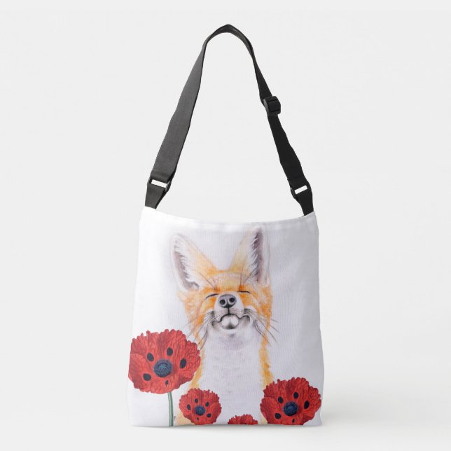 fox and poppies crossbody bag (Front)