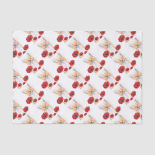 fox and poppies tissue paper