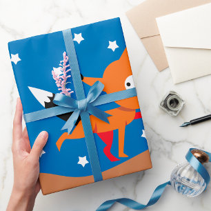 Fox And Stars Wrapping Paper