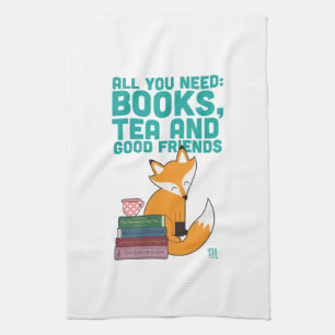 Fox And Tea Books&Friends Tea Towel