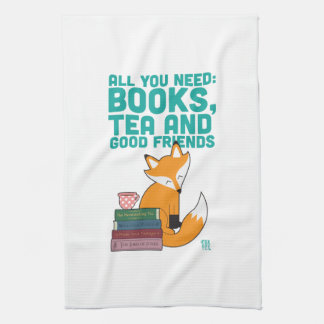 Fox And Tea Books&Friends Tea Towel