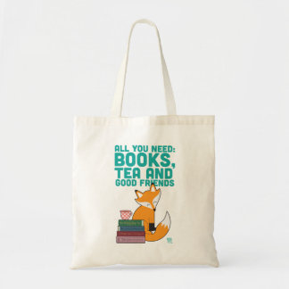 Fox And Tea Books&Friends Tote Bag