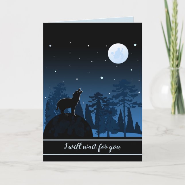 Fox And The Full Moon At Midnight Card (Front)