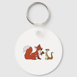 Fox and Weasel Talk Key Ring