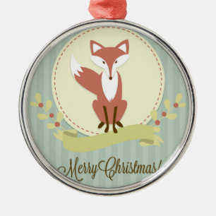 Fox and Wreath Metal Tree Decoration