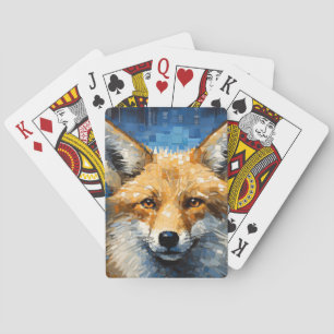Fox Animal Art Decor Paint Mosaic Playing Cards
