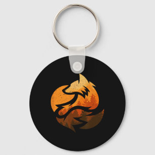 Fox Animal Design Gifts With Nature Trees Hunting Key Ring