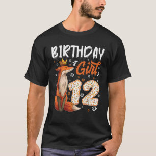 Fox Animal Lovers 12th Birthday Girl Fox B day 12  T-Shirt