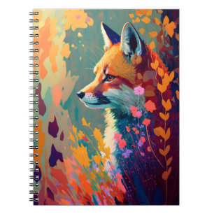 Fox Animal Portrait Painting Wildlife Outdoors Art Notebook