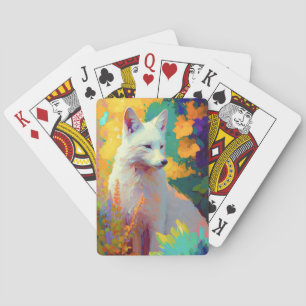 Fox Animal Portrait Painting Wildlife Outdoors Art Playing Cards