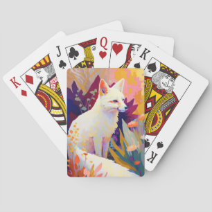 Fox Animal Portrait Painting Wildlife Outdoors Art Playing Cards