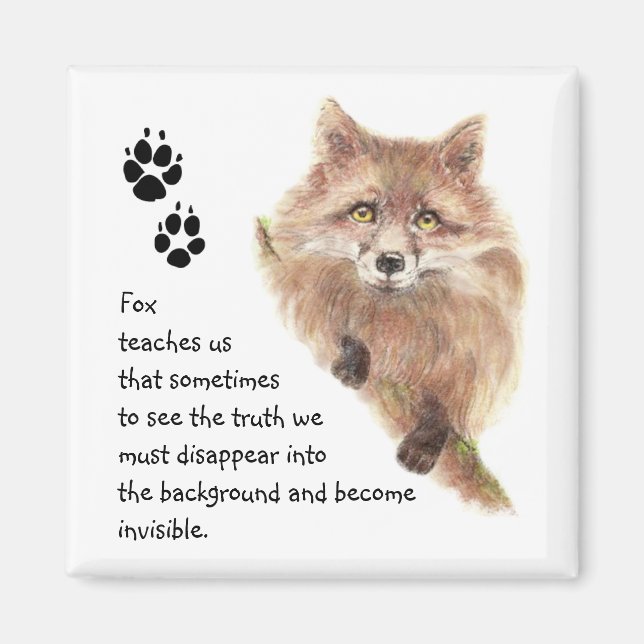 Fox, Animal Totem, Spirit Guide, Symbol Magnet (Front)