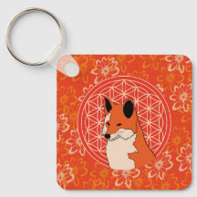 fox, animal totem,zen,chakra,flower of life,