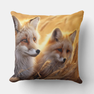 Fox Animal Wildlife Wilderness Colourful Wall Art Cushion