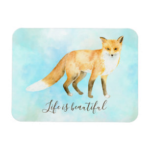 Fox Aqua Mint Watercolor           Magnet