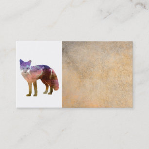 fox art business card template on sepia