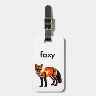 fox art luggage tag to personalise