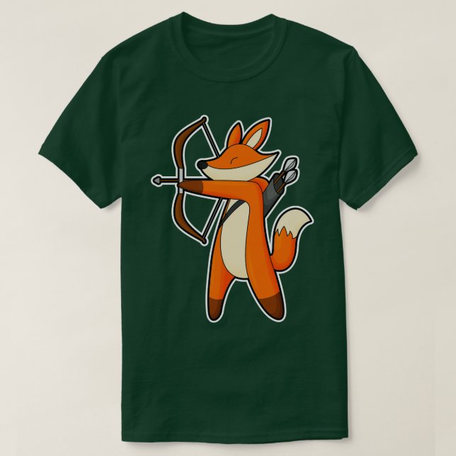 Fox as Archer with Arrow Bow T-Shirt (Design Front)