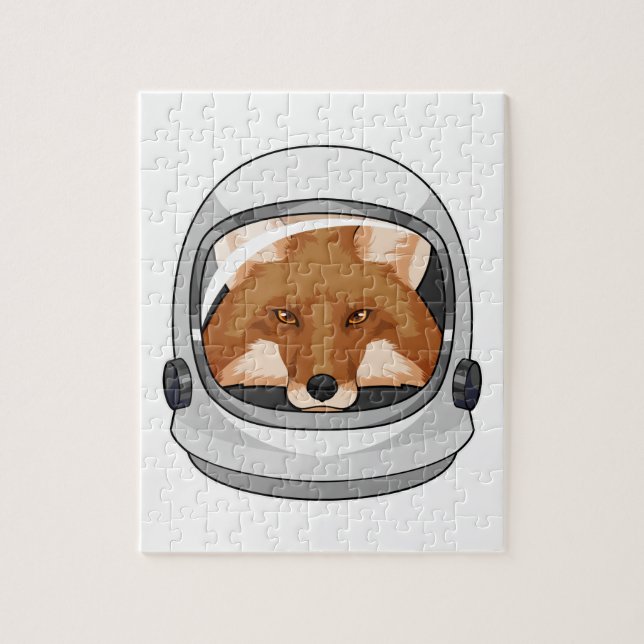 Fox as Astronaut with Helmet Jigsaw Puzzle (Vertical)