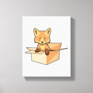 Fox as Baby in Box Canvas Print