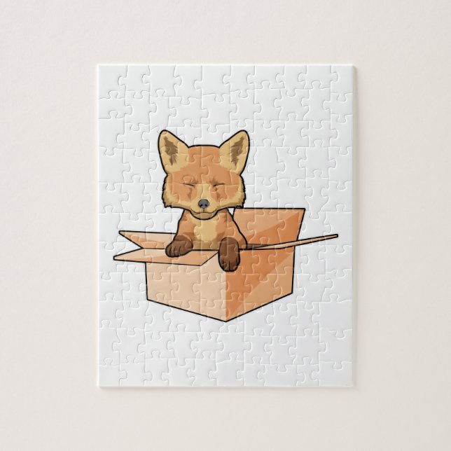 Fox as Baby in Box Jigsaw Puzzle (Vertical)