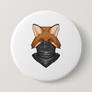 Fox as Bandit with Kerchief 7.5 Cm Round Badge