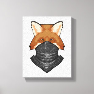 Fox as Bandit with Kerchief Canvas Print
