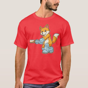 Fox as Batsman with Cricket bat 1 T-Shirt