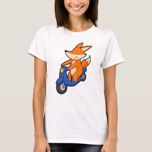 Fox as Biker with Scooter T-Shirt (Front)