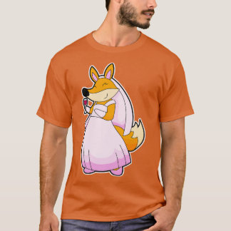 Fox as Bride with Glass of Red wine T-Shirt