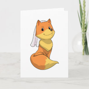 Fox as Bride with Veil Card
