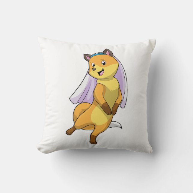 Fox as Bride with Veil Cushion (Front)