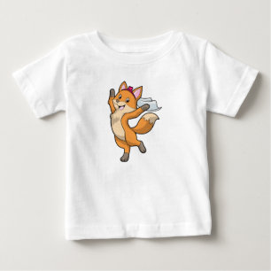 Fox as Bride with Veil & Heart Baby T-Shirt