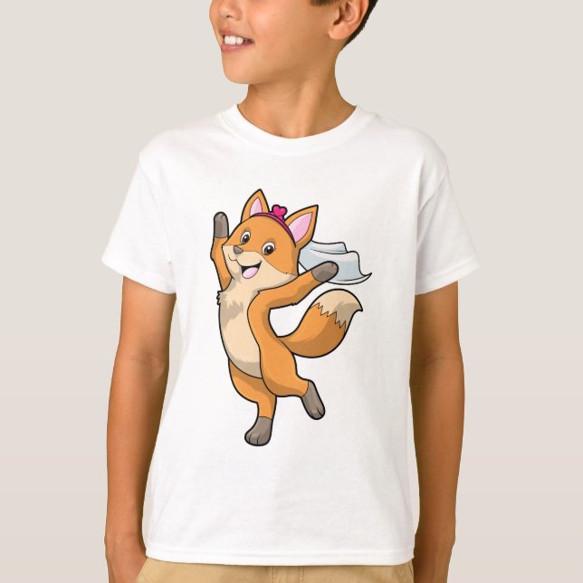 Fox as Bride with Veil & Heart T-Shirt (Front)