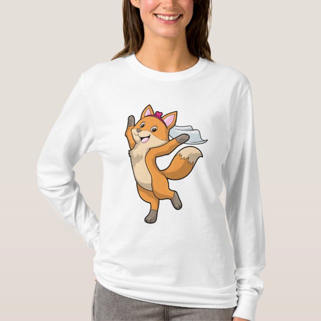Fox as Bride with Veil & Heart T-Shirt (Front)
