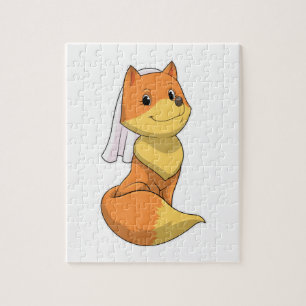 Fox as Bride with Veil Jigsaw Puzzle