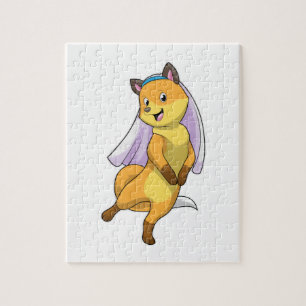 Fox as Bride with Veil Jigsaw Puzzle