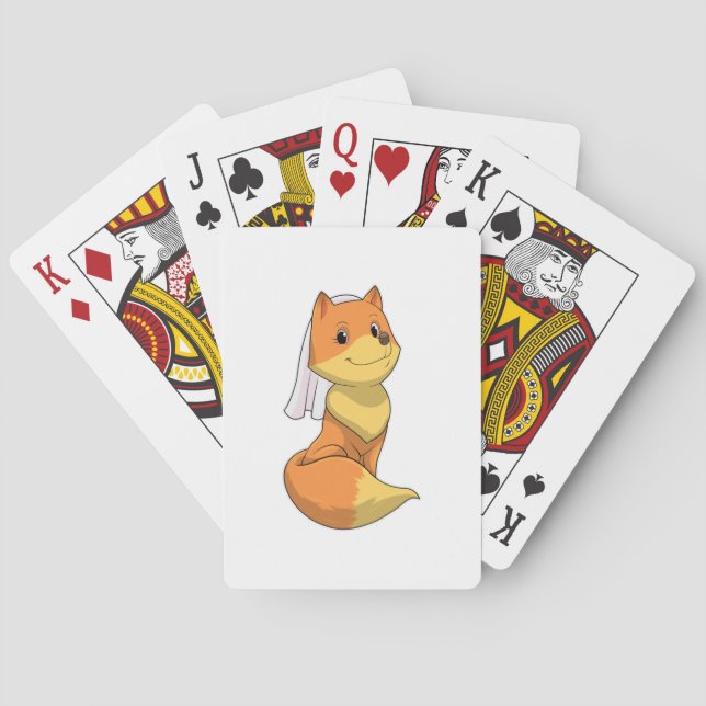 Fox as Bride with Veil Playing Cards (Back)