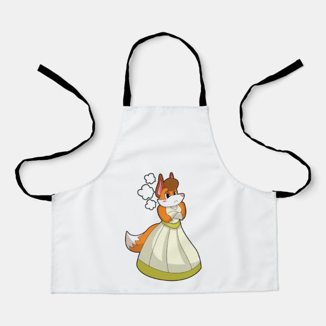 Fox as Bride with Wedding dress.PNG Apron (Front)