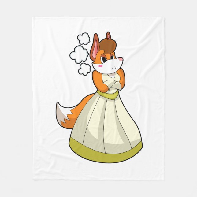 Fox as Bride with Wedding dress.PNG Fleece Blanket (Front)