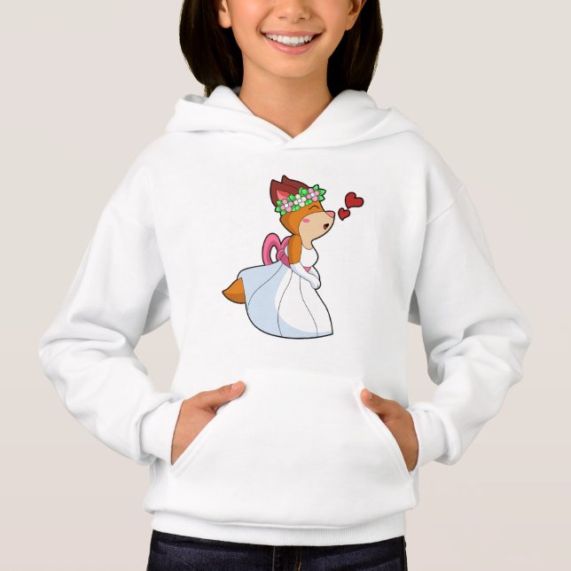 Fox as Bride with with Wedding dress & Flower wrea (Front)