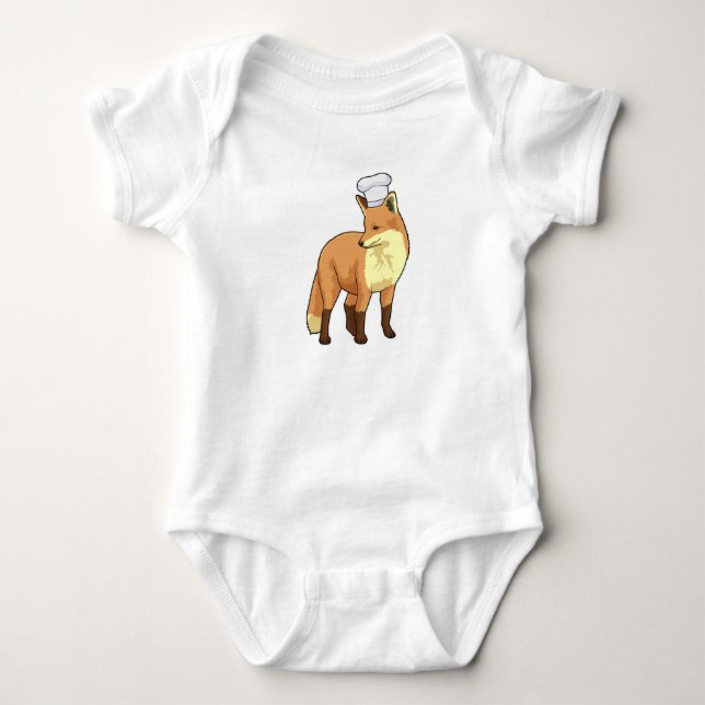 Fox as Cook with Chef hat Baby Bodysuit (Front)
