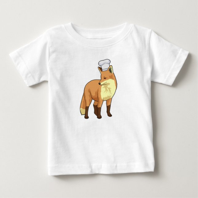 Fox as Cook with Chef hat Baby T-Shirt (Front)