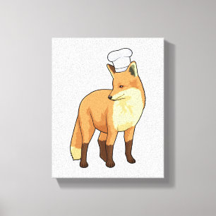 Fox as Cook with Chef hat Canvas Print