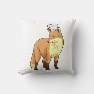 Fox as Cook with Chef hat Cushion