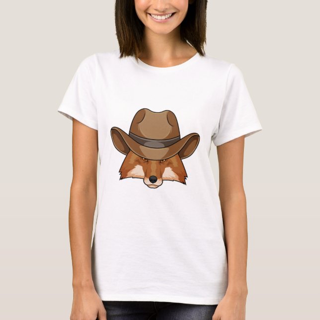 Fox as Cowboy with Hat T-Shirt (Front)