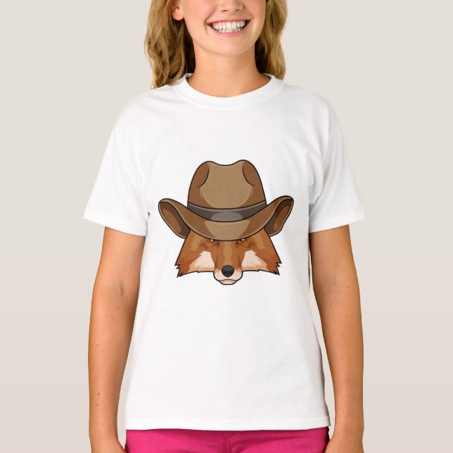 Fox as Cowboy with Hat T-Shirt (Front)