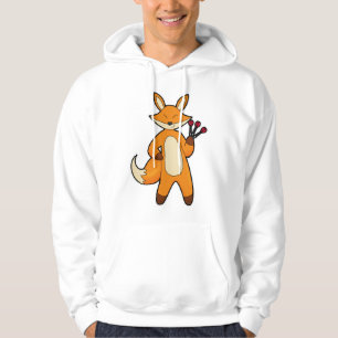 Fox as Dart player with Darts Hoodie