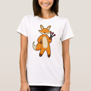 Fox as Dart player with Darts T-Shirt
